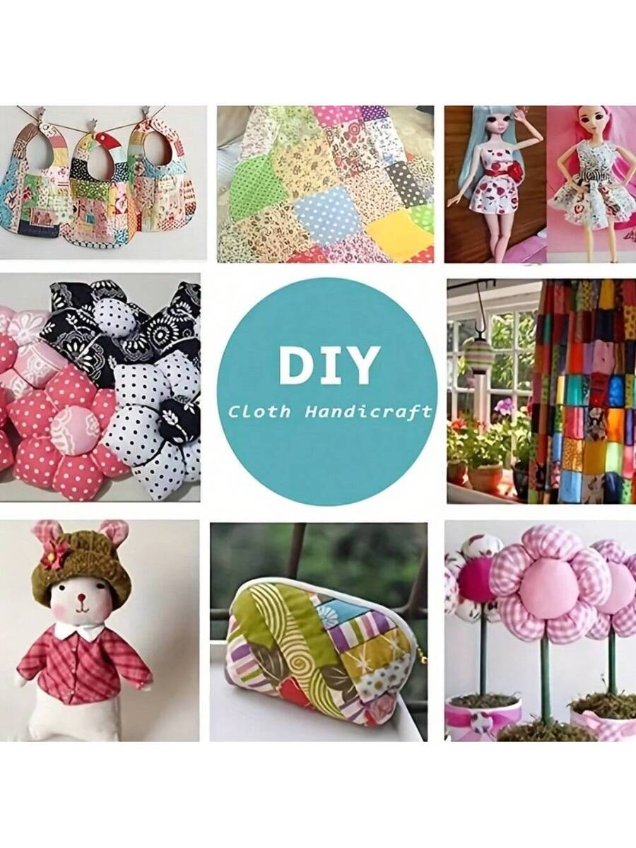 60 Pcs Pre-Cut Flower Fabric Squares, Ideal For DIY Crafts Quilting