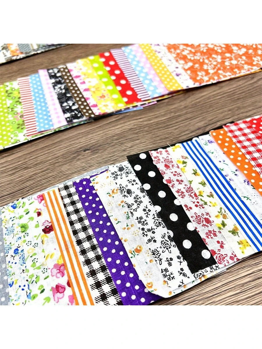 60 Pcs Pre-Cut Flower Fabric Squares, Ideal For DIY Crafts Quilting