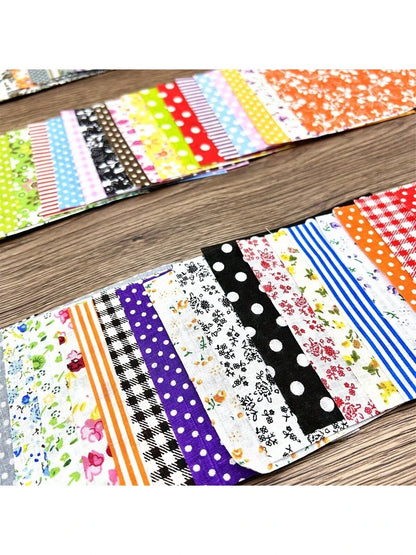 60 Pcs Pre-Cut Flower Fabric Squares, Ideal For DIY Crafts Quilting