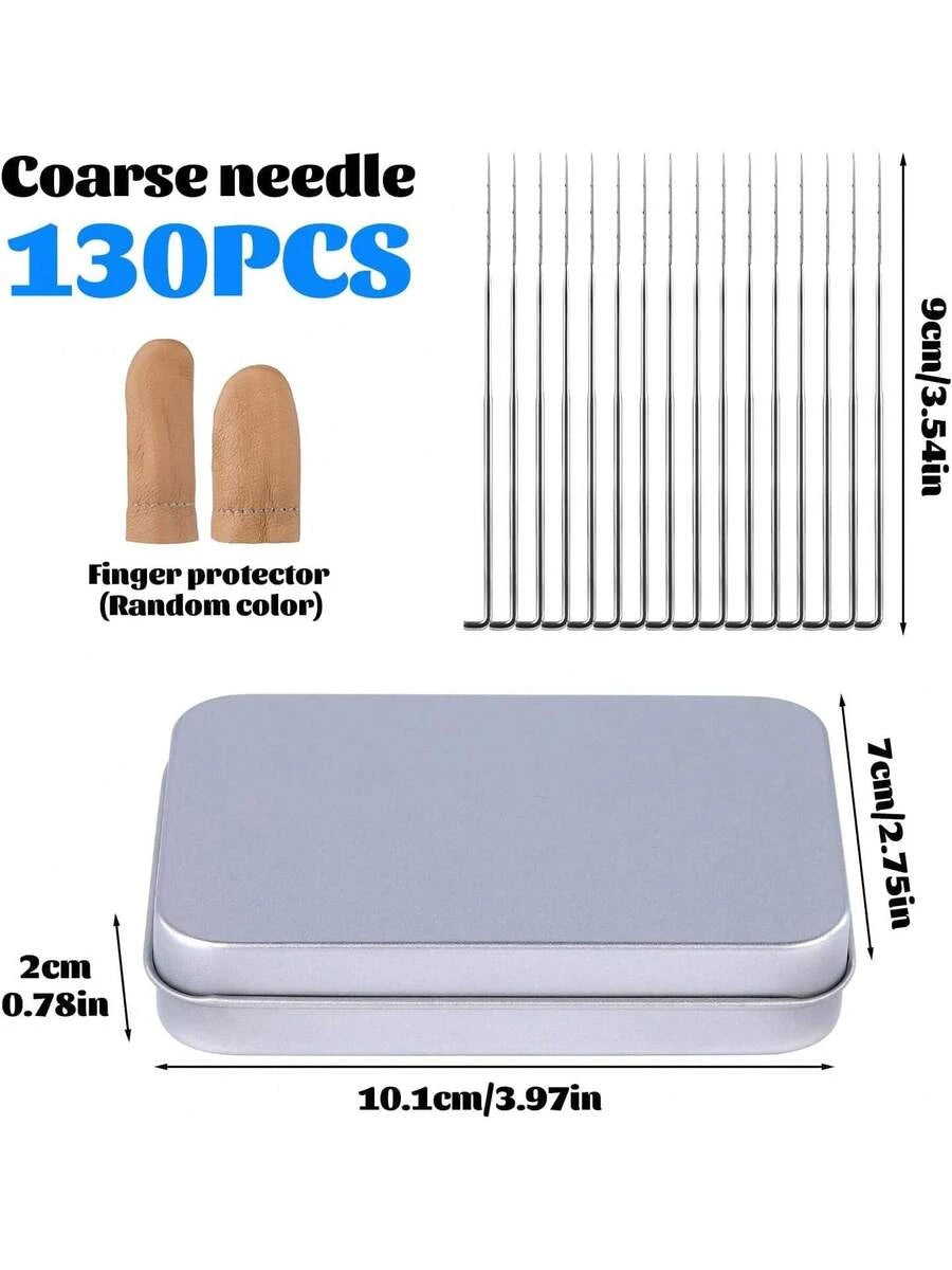 130 PCS Wool Felting Needles Kit with Metal Storage Box