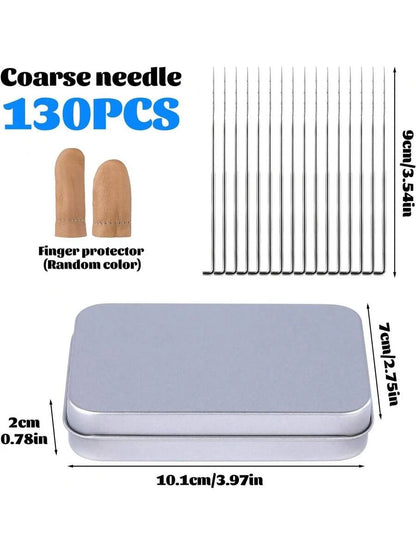 130 PCS Wool Felting Needles Kit with Metal Storage Box