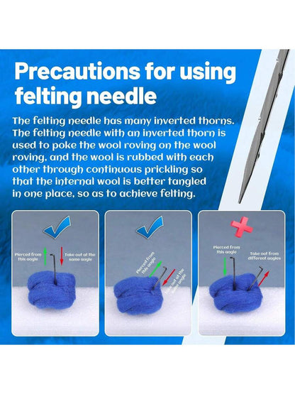 130 PCS Wool Felting Needles Kit with Metal Storage Box
