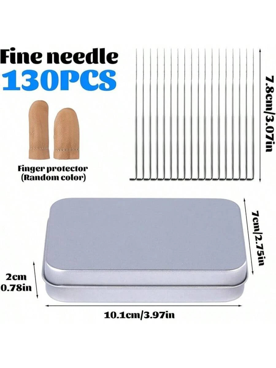 130 PCS Wool Felting Needles Kit with Metal Storage Box