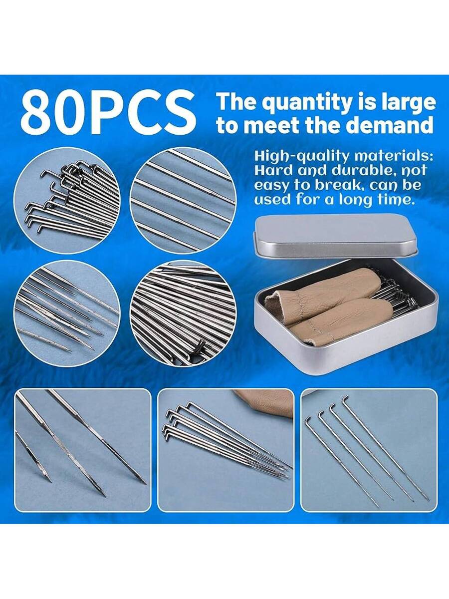 130 PCS Wool Felting Needles Kit with Metal Storage Box