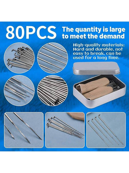 130 PCS Wool Felting Needles Kit with Metal Storage Box