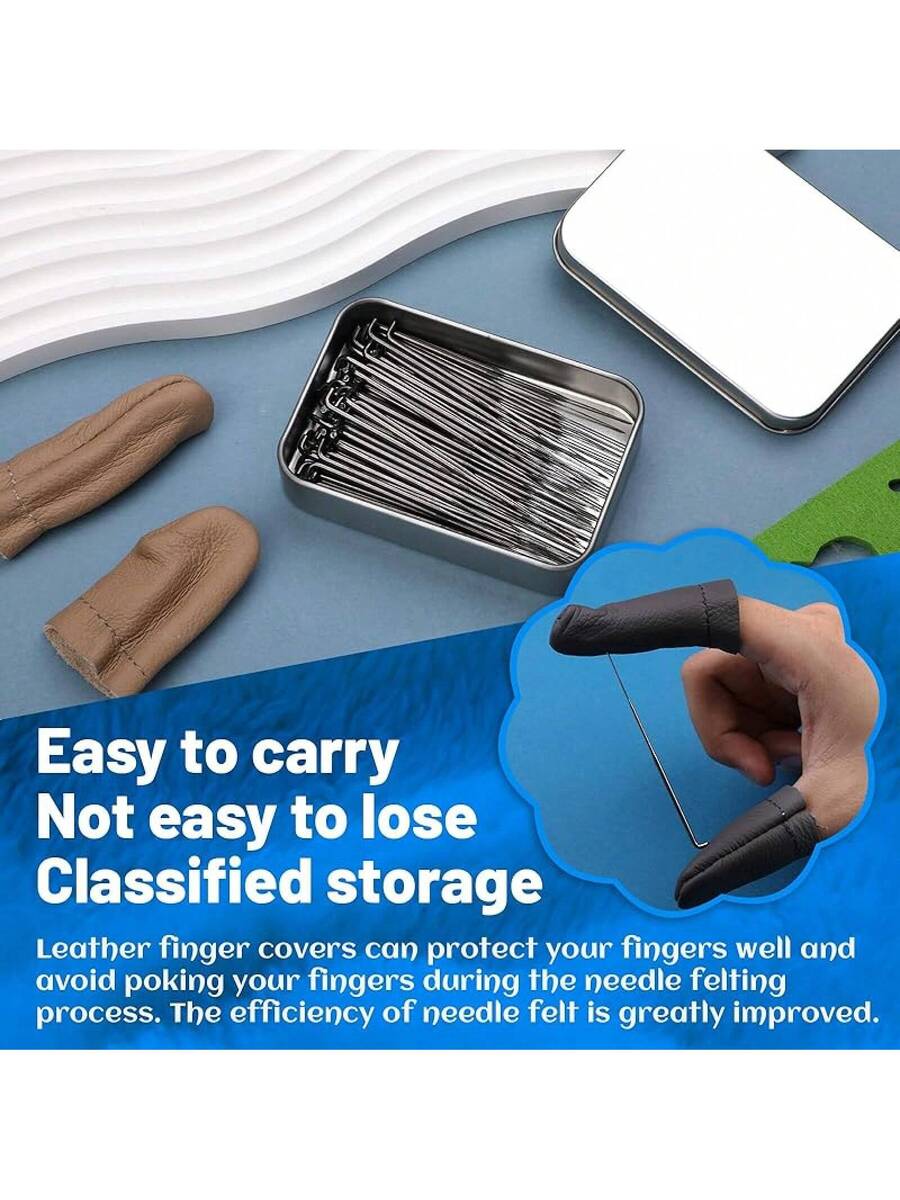 130 PCS Wool Felting Needles Kit with Metal Storage Box