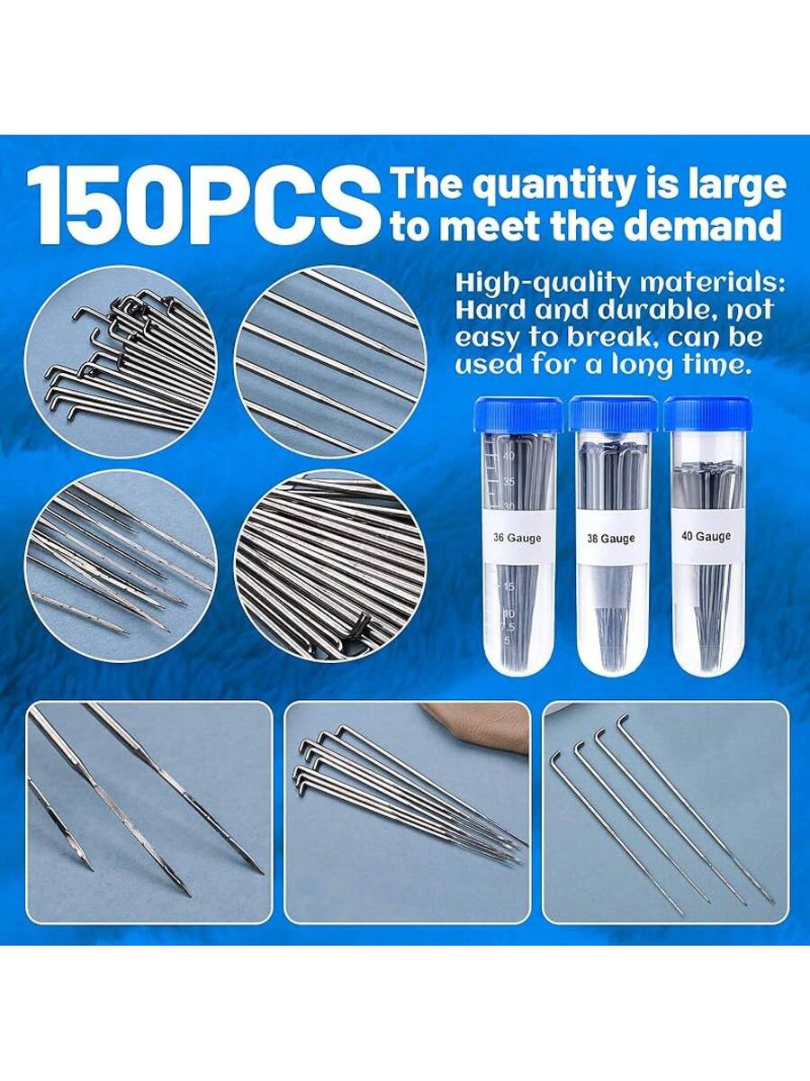 130 PCS Wool Felting Needles Kit with Metal Storage Box