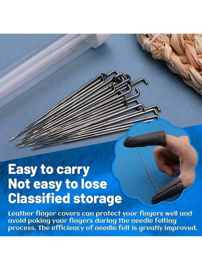 130 PCS Wool Felting Needles Kit with Metal Storage Box