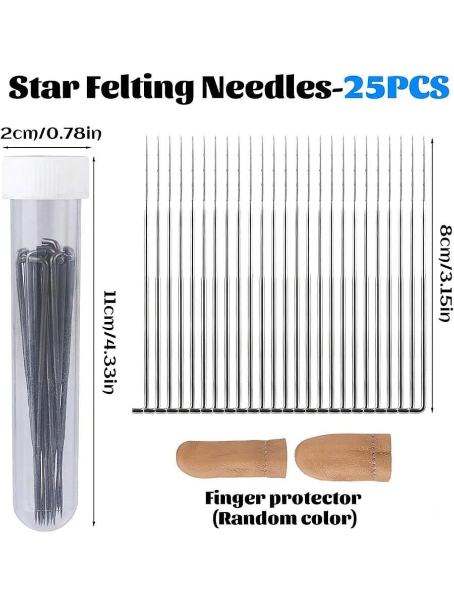 130 PCS Wool Felting Needles Kit with Metal Storage Box