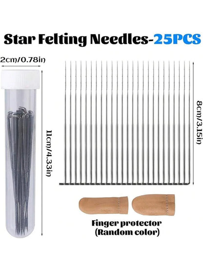 130 PCS Wool Felting Needles Kit with Metal Storage Box