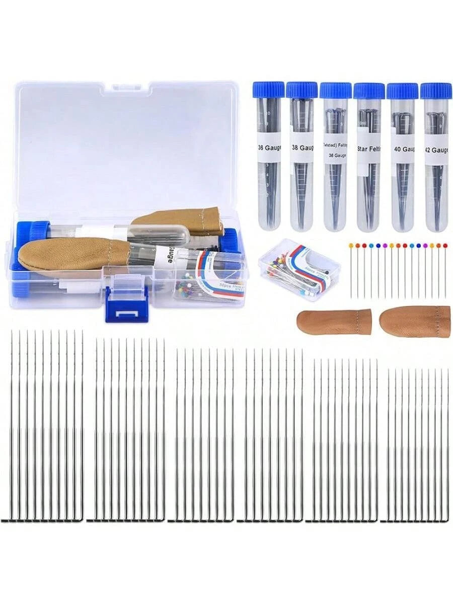130 PCS Wool Felting Needles Kit with Metal Storage Box