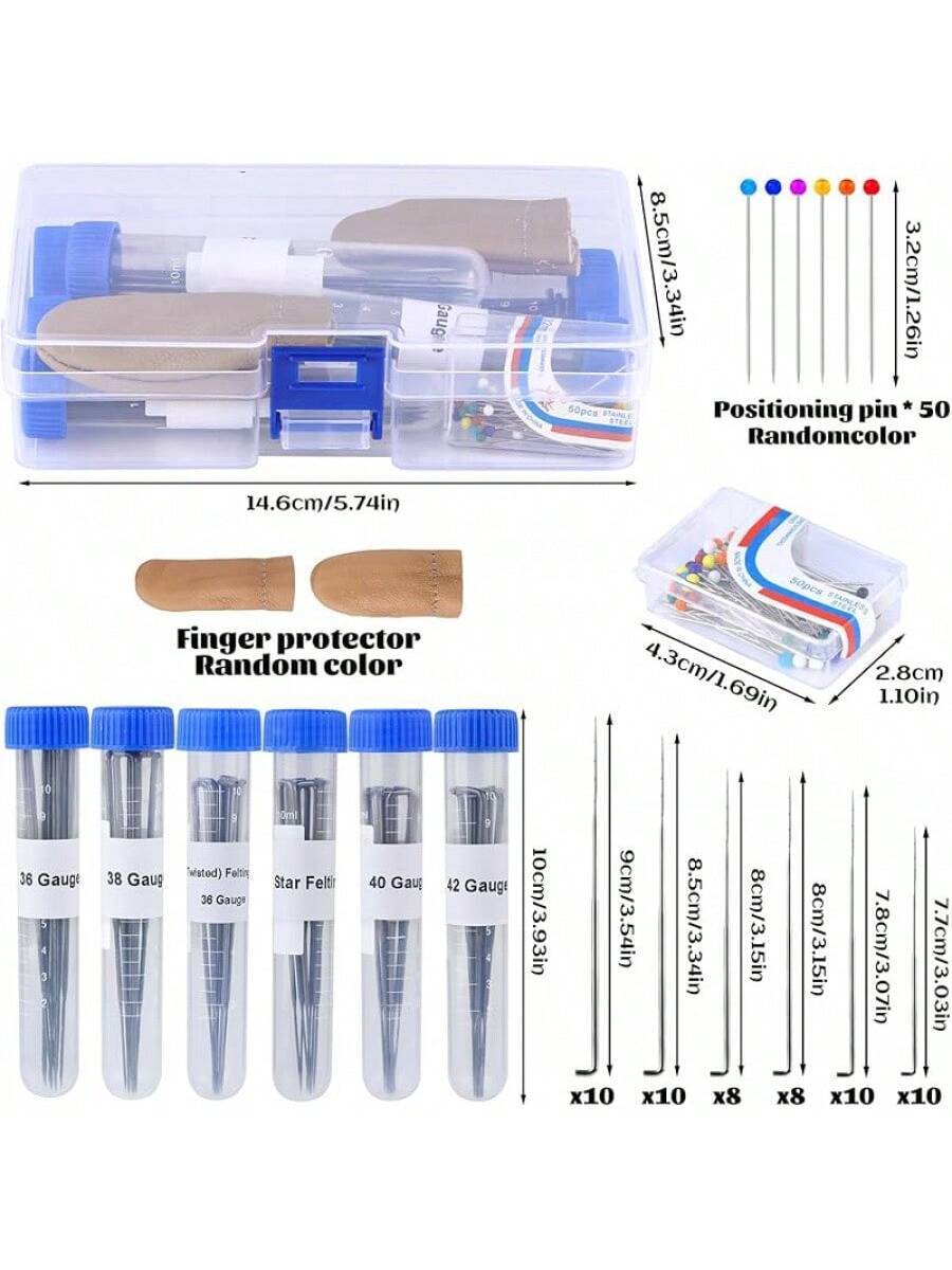 130 PCS Wool Felting Needles Kit with Metal Storage Box