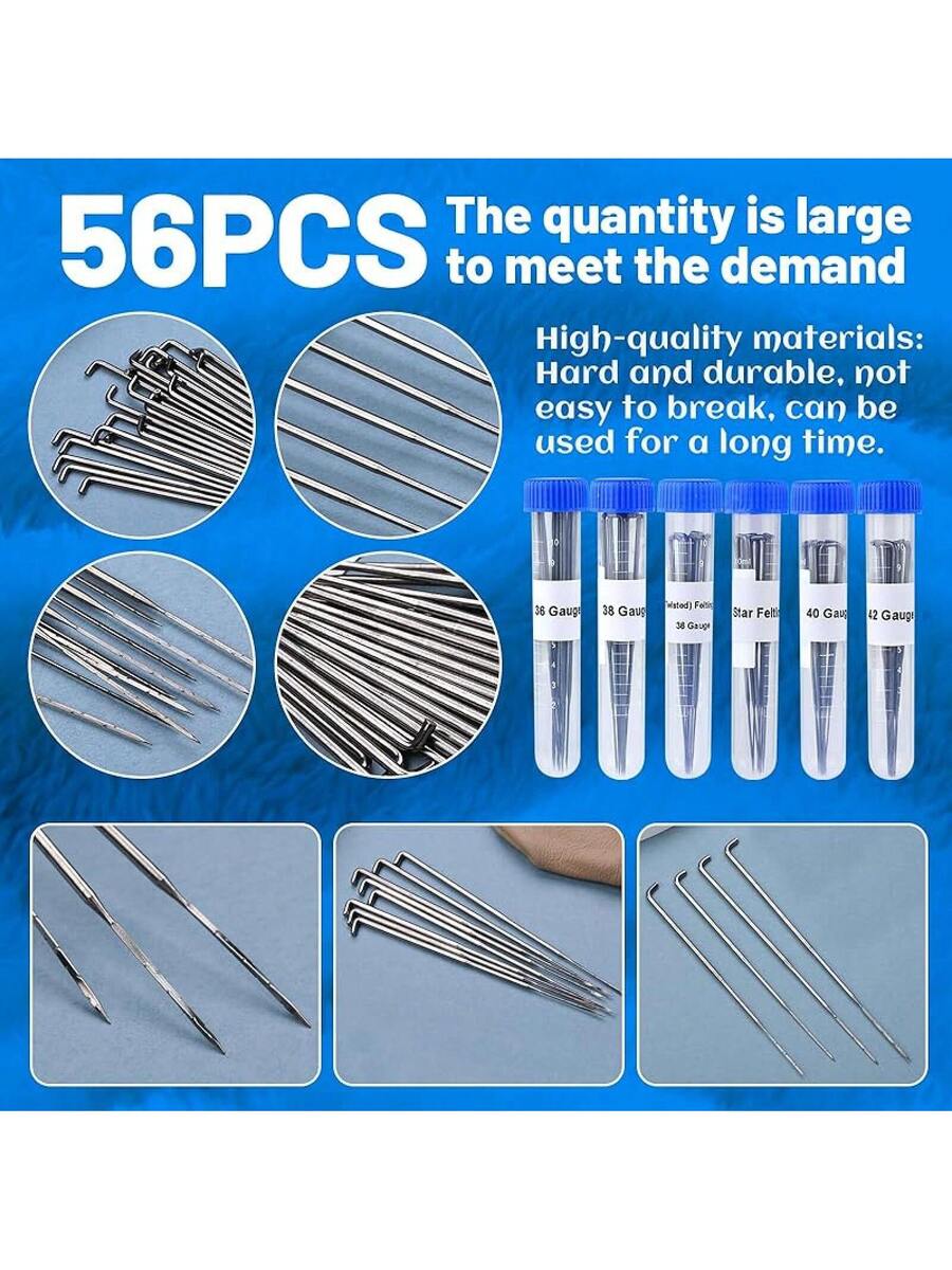 130 PCS Wool Felting Needles Kit with Metal Storage Box