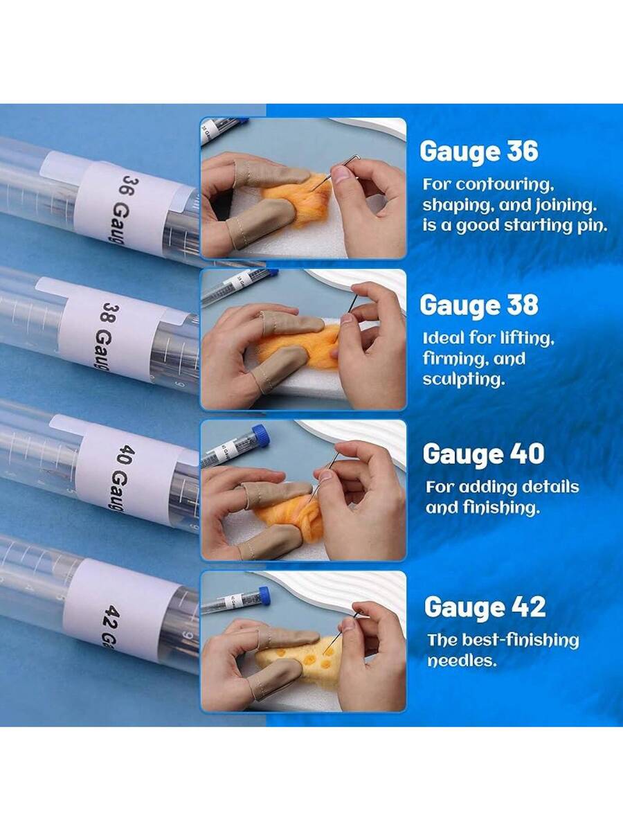 130 PCS Wool Felting Needles Kit with Metal Storage Box