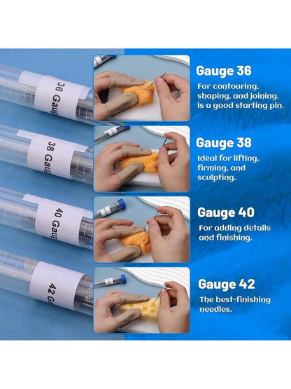 130 PCS Wool Felting Needles Kit with Metal Storage Box