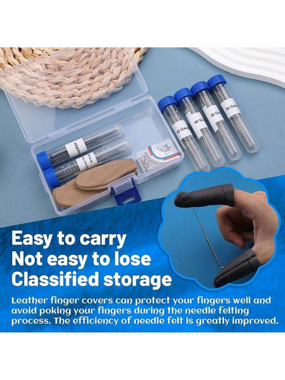 130 PCS Wool Felting Needles Kit with Metal Storage Box