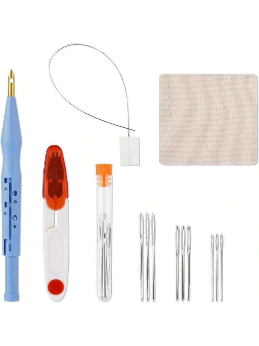 13pcs Punch Needle Kit, Adjustable Punch Embroidery Kit with 9 Embroidery Needles