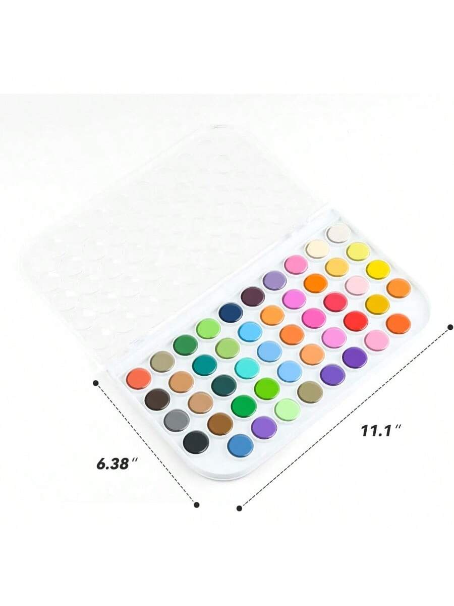 48 Colors Watercolor Paint Set with 4 Paint Brushes and 1 Water Brush Pen
