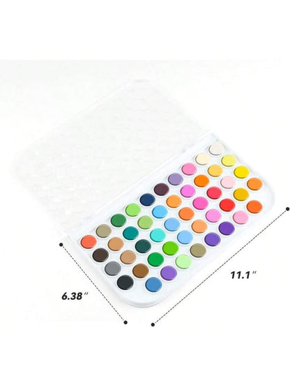 48 Colors Watercolor Paint Set with 4 Paint Brushes and 1 Water Brush Pen