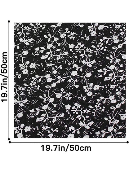 DIY Cotton Fabric Bundle, 19.7 X 19.7 Inches 7PCS Different Pattern Squares Patchwork Material