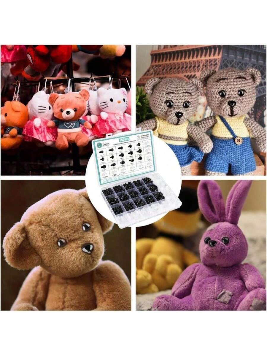 662Pcs Safety Eyes and Noses for Amigurumi, Junreox Premium 5-14mm Safety Eyes for Crochet