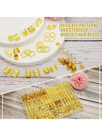 260 Pcs Hair Jewelry For Braids, Hair Beads Accessories For Dreadlock Metal Hair Clips Cuffs Rings