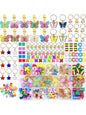 138Pcs Gold Butterfly Braid Hair Dreadlocks Accessories with Colorful Beads Charms and Pendants