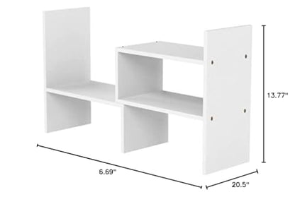 Desktop Bookshelf, Wood Adjustable Desktop Storage Organizer, Office Storage Rack, Display Shelf Rack, Desk Organizer