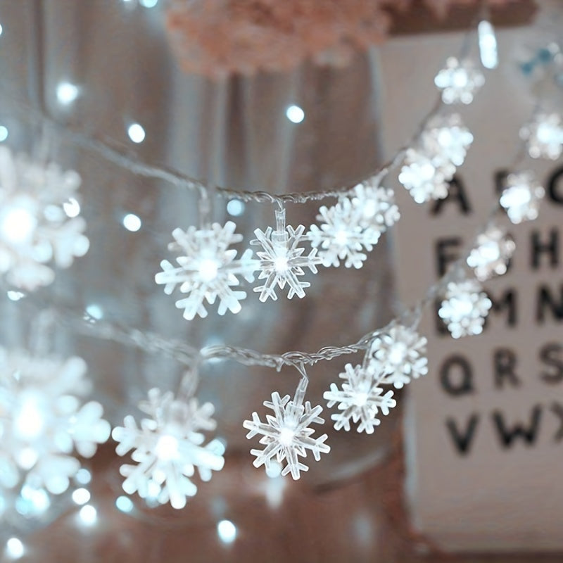 4.92 FT White LED Christmas Snowflake String Lights, Plastic Angel Theme Holiday Decor