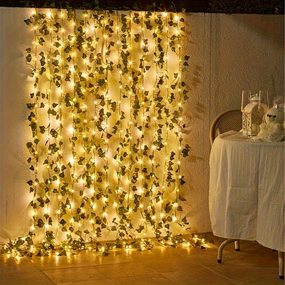 100 LED 32.7ft Artificial Leaf String Lights Fairy Garland 10m for Garden Decor