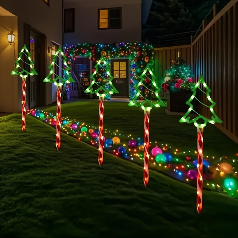 10-Pack Solar Powered LED Garden Lights - 15.7" Lollipop Stakes