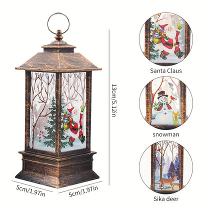 3 Pieces Christmas Lanterns Battery Operated Christmas Decorations Spinning Flashing Lanterns