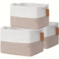3 Pack Cotton Rope Storage Baskets Set, 13.5x11x9.5 Inch Closet Organizers