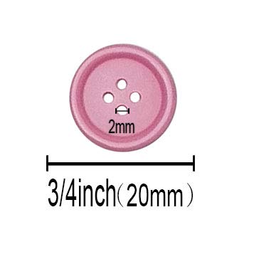 100pcs Resin Button Solid Color 4Holes Craft Clothe Sewing Card Making Sweater Shirt (Multi-Color, 3/4"(20mm))