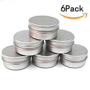 6-Packs 3 oz Screw Top Metal Tins Aluminum Tin Cans Gram Jar,90ml Empty Slip Slide Round Containers For Lip Balm,Salve,Crafts,Cosmetic,Candles,Storage Kit(90g)