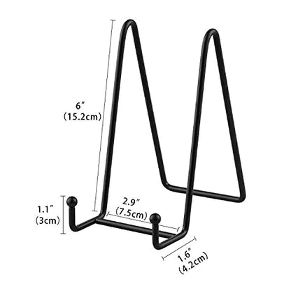 Plate Stands for Display - Iron Easel Stand Plate Holder Display Stand Picture Frame Stand for Pictures | Photo|Decorative Plate |Dish | Tabletop Art - 6 inch-Black(6 Pack)