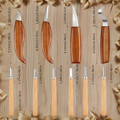 Wood Carving Kit 26pcs, Wood Carving Tools Hand Carving Knife Set with Anti-Slip Cut Resistant Gloves