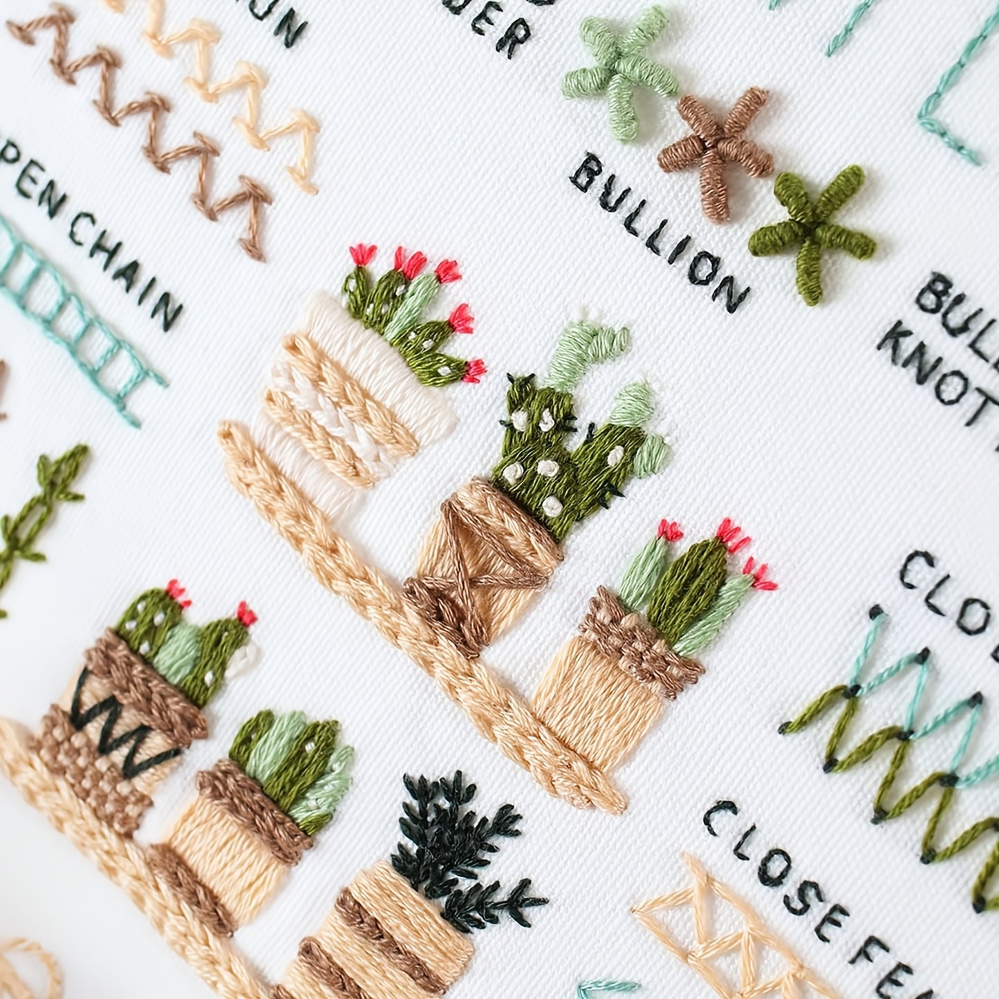 6 Sets Embroidery Starter Kits, Cross Stitch Set with Patterns Instructions