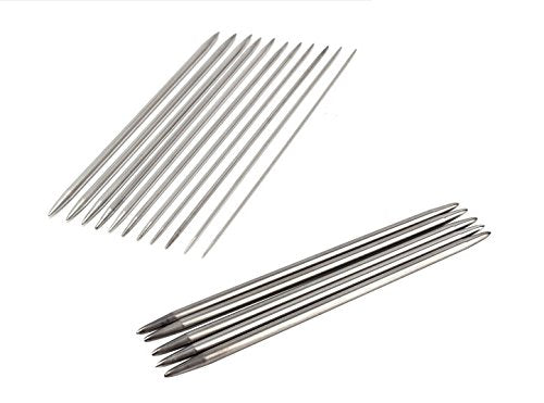 11 Sizes 55Pcs 7.9" Double Pointed Stainless Steel Knitting Needles Set 2MM -6.5MM