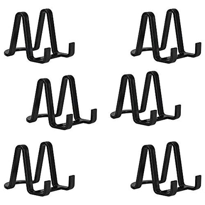 Plate Stands for Display - Plastic Easel Stand Plate Holder Display Stand Picture Frame Stand for Pictures | Photo|Decorative Plate |Dish | Tabletop Art - 3 inch-Black