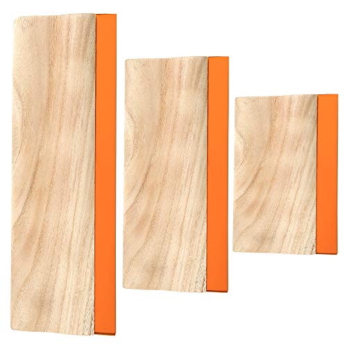 3 Pieces 3 Sizes Screen Printing Squeegee, 75 Durometer Wooden Ink Scraper for Screen Printing Fabric, 5.9 Inch, 9.4 Inch and 13.7 Inch