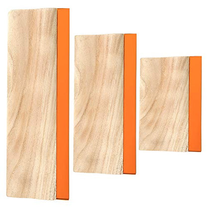 3 Pieces 3 Sizes Screen Printing Squeegee, 75 Durometer Wooden Ink Scraper for Screen Printing Fabric, 5.9 Inch, 9.4 Inch and 13.7 Inch