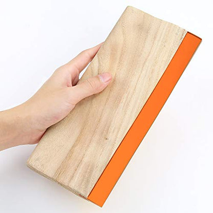 3 Pieces 3 Sizes Screen Printing Squeegee, 75 Durometer Wooden Ink Scraper for Screen Printing Fabric, 5.9 Inch, 9.4 Inch and 13.7 Inch