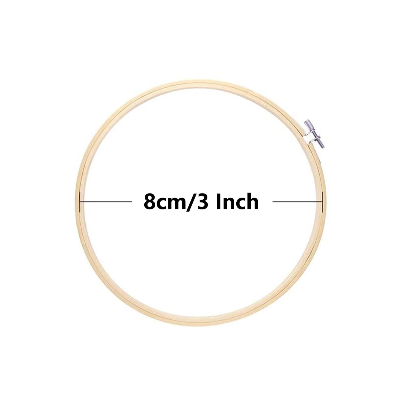 12 Pieces 3 inch Embroidery Hoops,Round Bamboo Adjustable Circle Frame Cross Stitch Hoops for Christmas Ornament,Embroidery,Decoration,Art Craft and DIY Project
