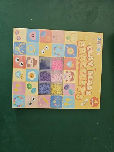 6100Pcs Clay Beaded Bracelet Making Kit for Girls 24 Colors Friendship Bracelet Beads Kit with Letter Beads Polymer Heishi Bead for Jewelry Making