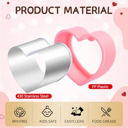 BakingWorld Heart Cookie Cutter Set,9 Piece Heart Shapes Stainless Steel Cookie Cutters Mold for Cakes Biscuits and Sandwiches,0.98"/1.45"/1.57"/1.96"/2.04"/2.32"/2.75"/3.18"/3.74" Assorted Sizes