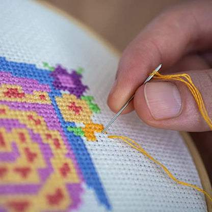 Gold Collection Christmas Village Counted Cross Stitch Ornament Kit, 6 pcs