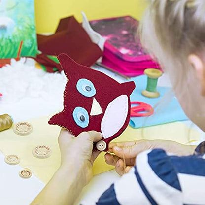 Handmade with Love Buttons - 150 Pcs Round Wooden Craft Decor Buttons, 2 Holes for 15mm/20mm/25mm Sewing