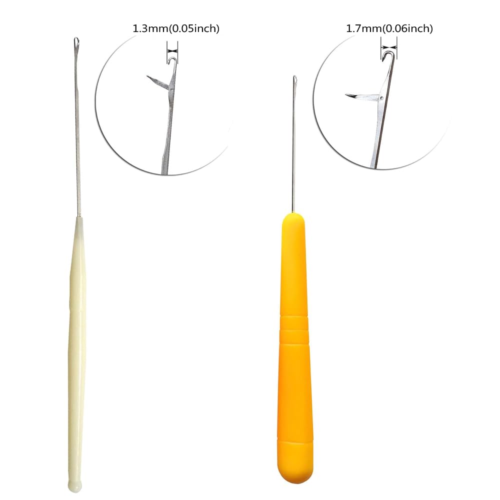 5 Different Sizes Latch Hook Crochet Needle Set Hair Crochet Hook Tools for Hair Braiding, Scarf & Rug Making and Crafts DIY