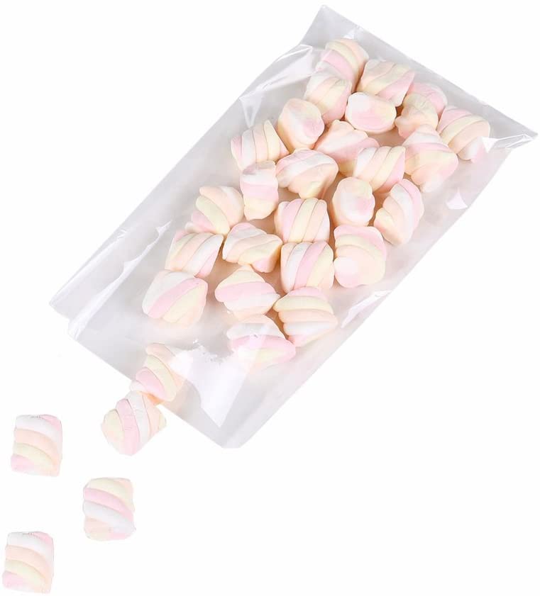 100 Pcs 8 in x 6 in Clear Flat Cello Cellophane Treat Bags Good for Bakery,Popcorn,Cookies, Candies,Dessert, Birthday 1.4mil.Give Metallic Twist Ties!